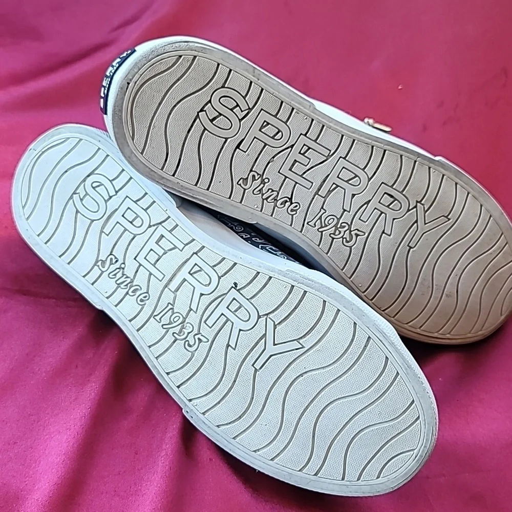 SPERRY womens CREST sz7 lace up RARE ANCHORS sneaker nautical boat shoe … - Picture 10 of 10